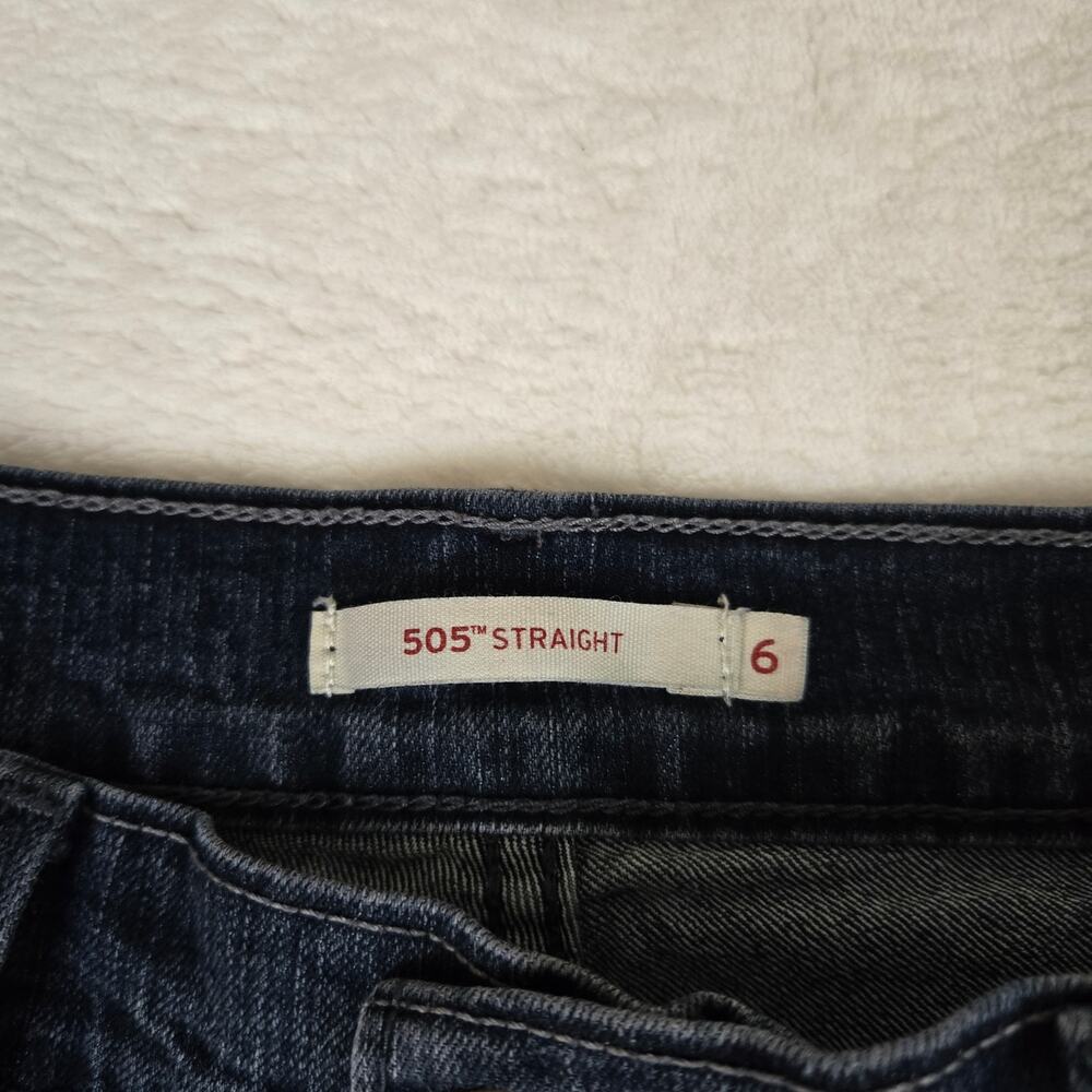 Levi's 505 Straight Womens Denim jeans size 6 distressed hem 0692 - Picture 4 of 13